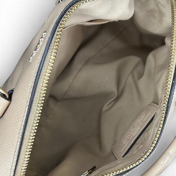 Coach Mini Bennett Satchel Crossgrain Leather in Nude 2-Way Handbag w/ Strap - Picture 2 of 9